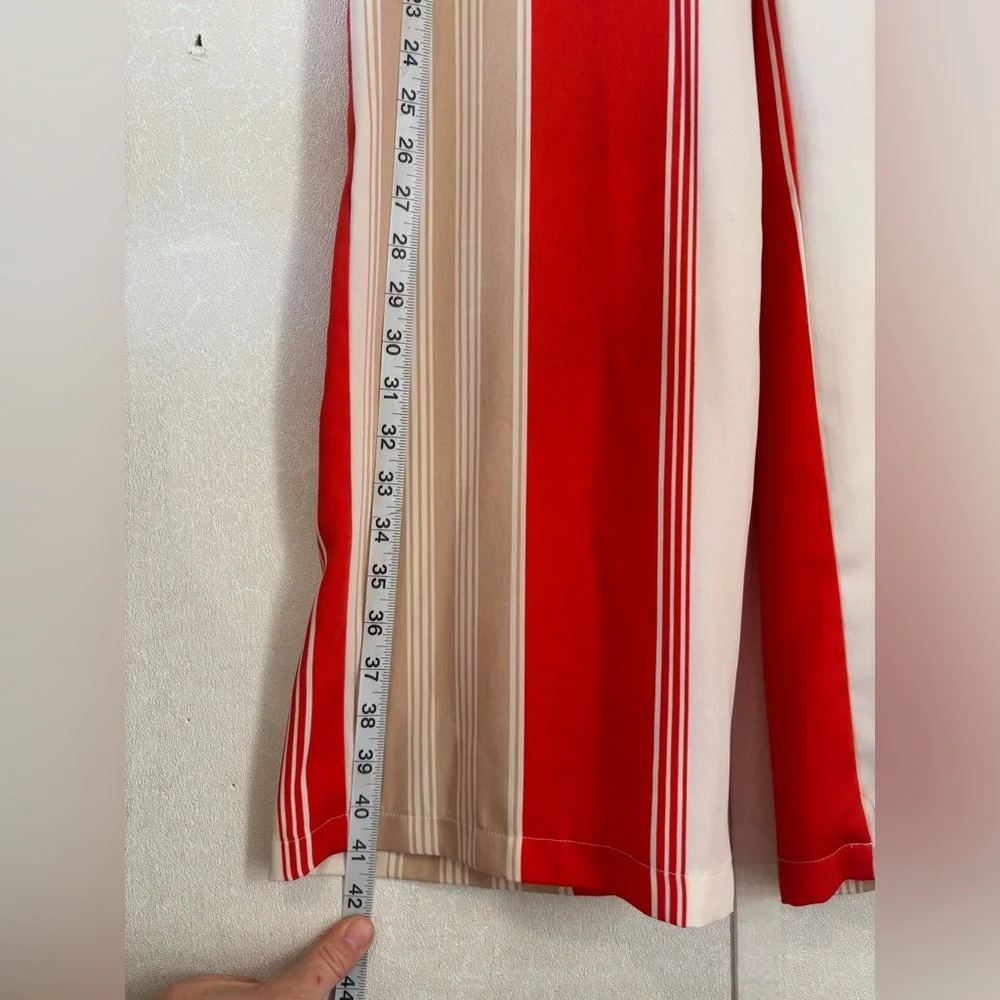 Forever 21 | Red and Cream Striped Wide Leg Pants | XS - Picture 4 of 5